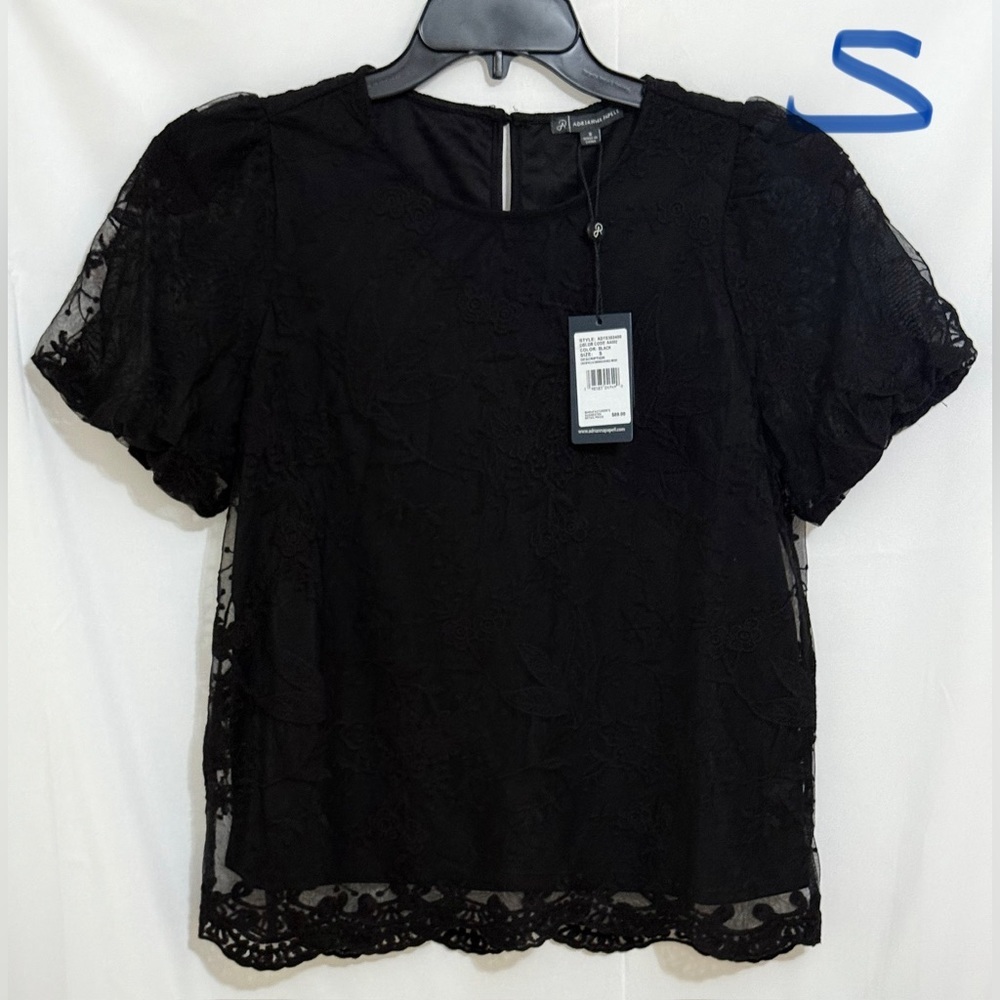 Adrianna Papell Black Blouse Elegant and Versatile